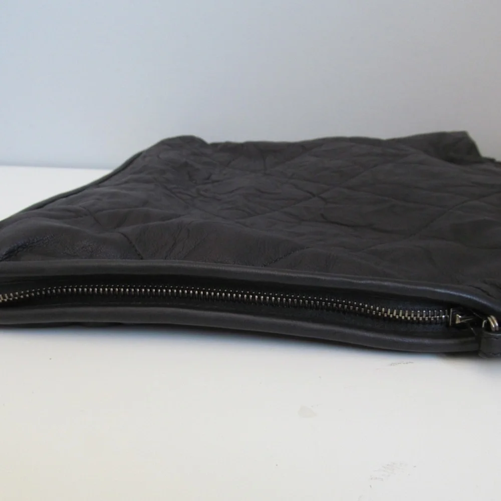 Lanvin Amalia Black Quilted Silky Soft Lambskin Leather Tote Large Handbag
